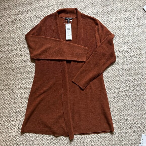 EILEEN FISHER - No-Close Fine Merino Links Long Cardigan -- NEW with Tag - Picture 7 of 13